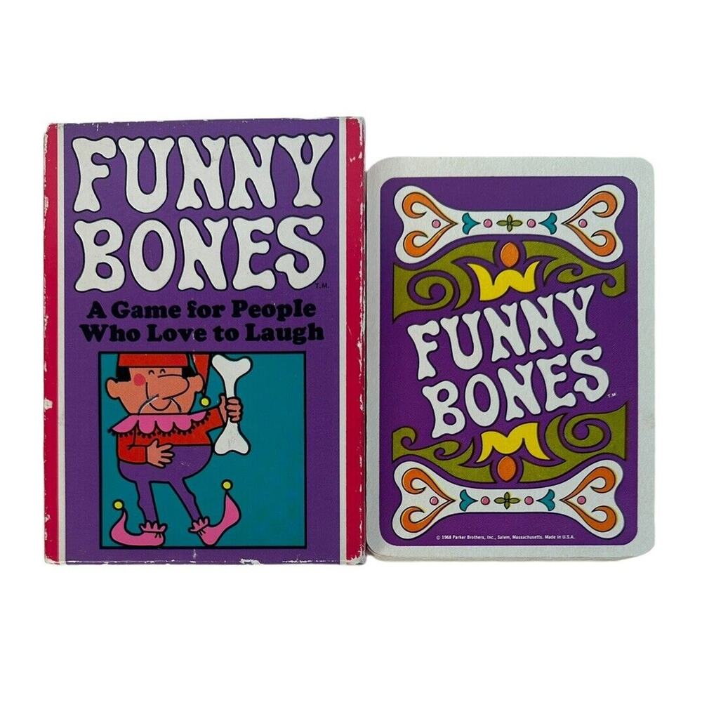 Vintage 1968 Funny Bones Card Game Parker Brothers Party Family Complete
